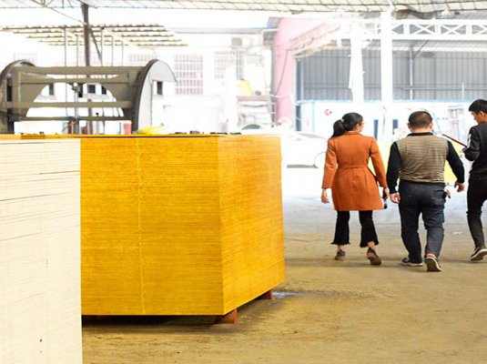 安徽建筑模板經(jīng)銷商劉總實地考察貴港模板廠